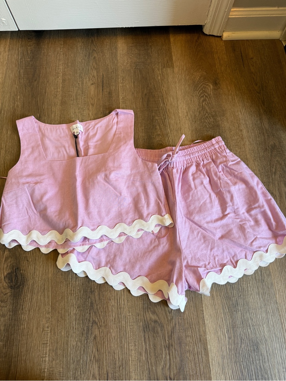 MABLE Light Pink Linen Two-Piece Set